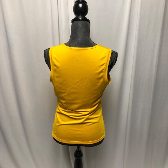 Nike Dri-Fit Athletic Top Womens Large Yellow Sleeveless Tank - Picture 4 of 8